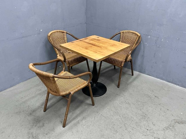 De arend - restauranttafel 70x70x78 cm met drie stoelen - afbeelding 4 van  11