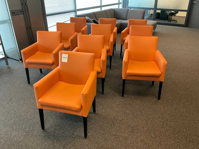 De arend oranje lederen zitstoel (10x) - afbeelding 1 van  12