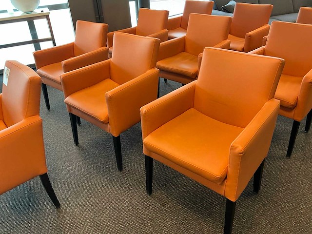 De arend oranje lederen zitstoel (10x) - afbeelding 6 van  12