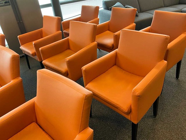 De arend oranje lederen zitstoel (10x) - afbeelding 7 van  12