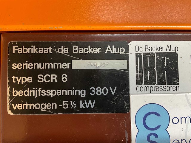 De backer alup scr 8 schroefcompressor - afbeelding 3 van  6