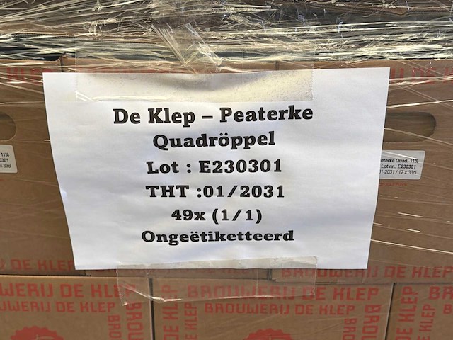 De klep - peaterke quadröppel (ongeëtiketteerd) 12x33cl bier (49x) - afbeelding 2 van  3