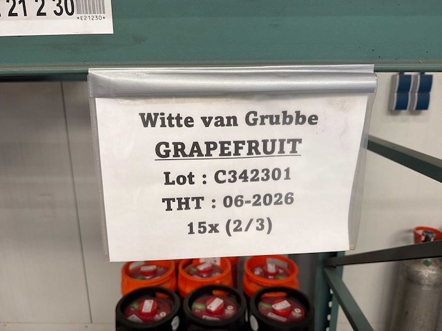 De klep - witte van grubbe grapefruit 20l fuste bier (10x) - afbeelding 2 van  3