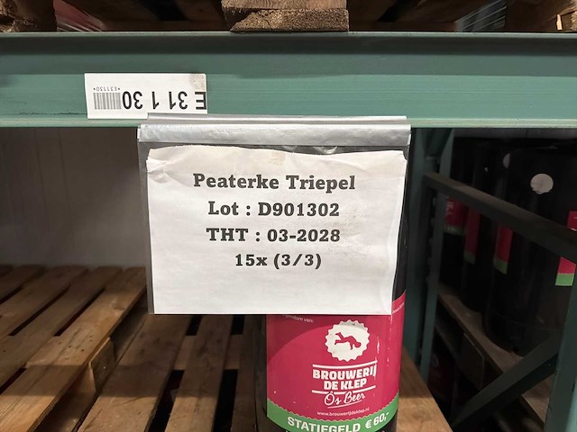De klep paeterke triepel 20l fuste bier (98x) - afbeelding 3 van  6