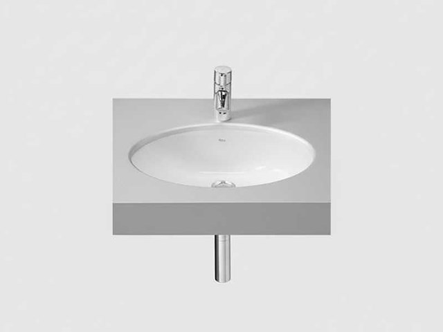 De roca 276657 neo oval ceramic washbasin - durable & moisture-resistant marine-grade sink for compact spaces - afbeelding 1 van  6