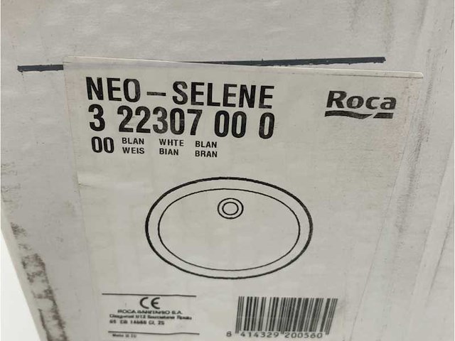 De roca 276657 neo oval ceramic washbasin - durable & moisture-resistant marine-grade sink for compact spaces - afbeelding 3 van  6