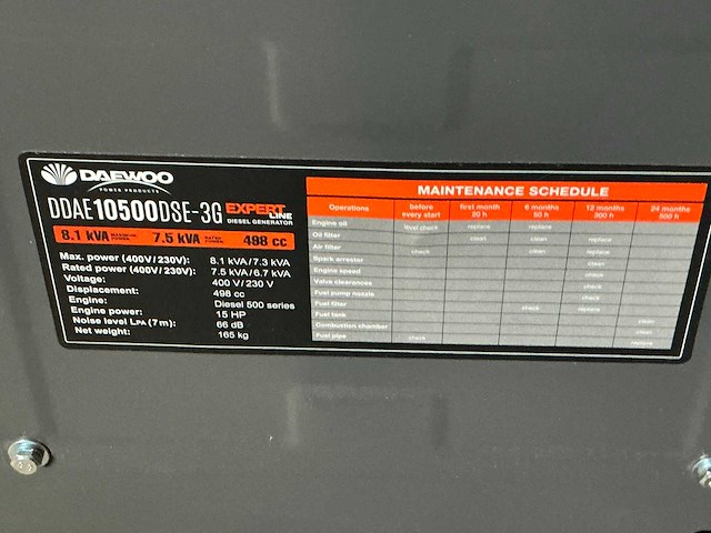 Deawoo ddae10500dse 3g stroomgenerator - afbeelding 3 van  6