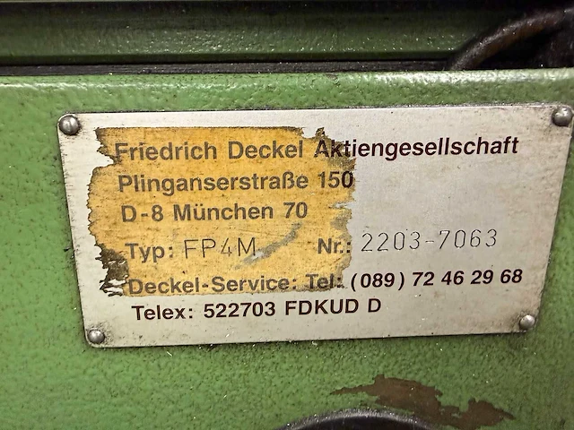 Deckel - fp4mk freesmachine - afbeelding 6 van  7
