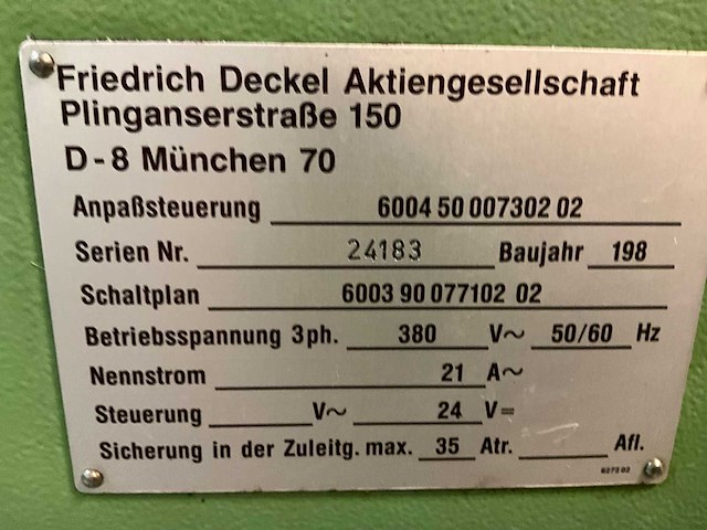 Deckel fp4a universele freesmachine - afbeelding 10 van  19
