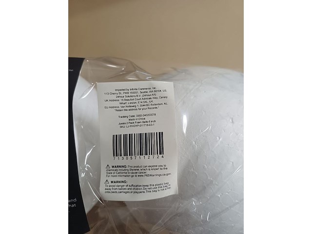 Deco bal piepschuim set van 2 stuks 24 sets - afbeelding 4 van  7