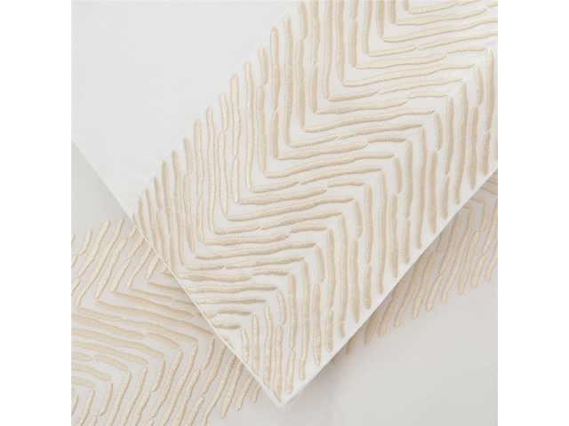 Deco mex beddengoedset 300tc katoen wit/beige - afbeelding 2 van  4