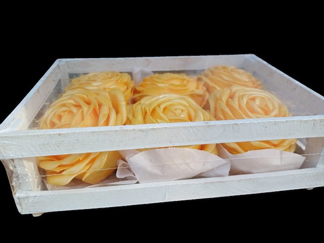 Deco roos in bakje geel 8 set - afbeelding 11 van  11