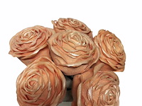 Deco roos in bakje rose 8 set - afbeelding 1 van  7