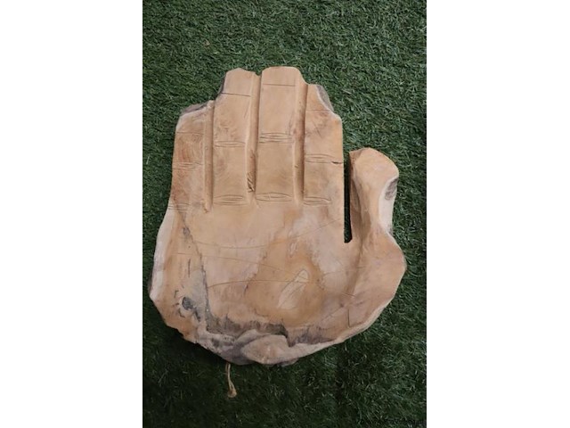 Deco teak houten schalen (hand) - set van 2 stuks - afbeelding 3 van  4