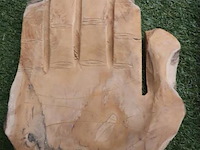 Deco teak houten schalen (hand) - set van 2 stuks - afbeelding 3 van  4