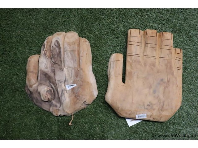 Deco teak houten schalen (hand) - set van 2 stuks - afbeelding 4 van  4