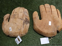 Deco teak houten schalen (hand) - set van 2 stuks - afbeelding 2 van  3