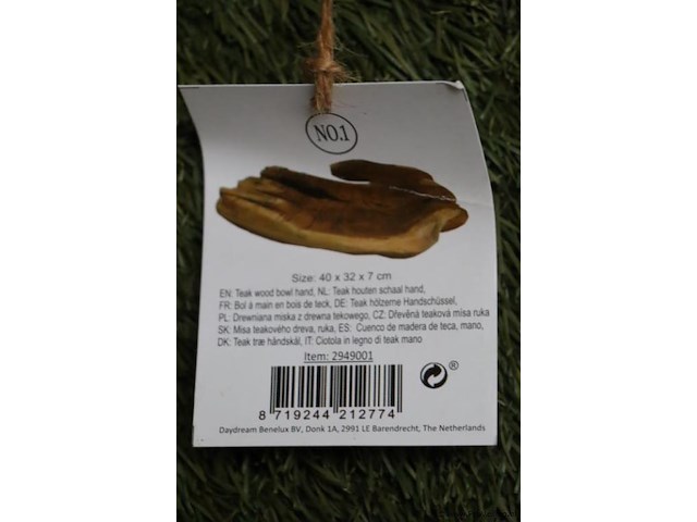 Deco teak houten schalen (hand) - set van 2 stuks - afbeelding 5 van  5