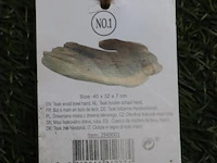 Deco teak houten schalen (hand) - set van 2 stuks - afbeelding 4 van  4