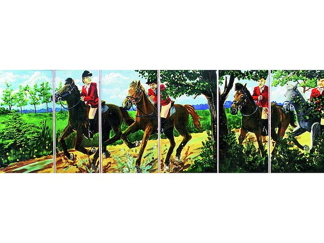 Decor: paarden slipjacht - afbeelding 1 van  2