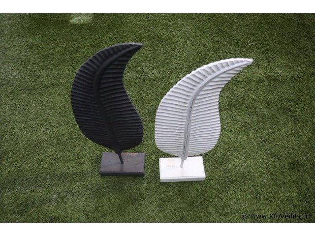 Decoratie blad - 70x23cm - set van 2 stuks - afbeelding 1 van  5