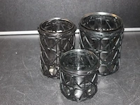 Decoratie potjes glas 3 delig 1 set in a3 - afbeelding 3 van  3