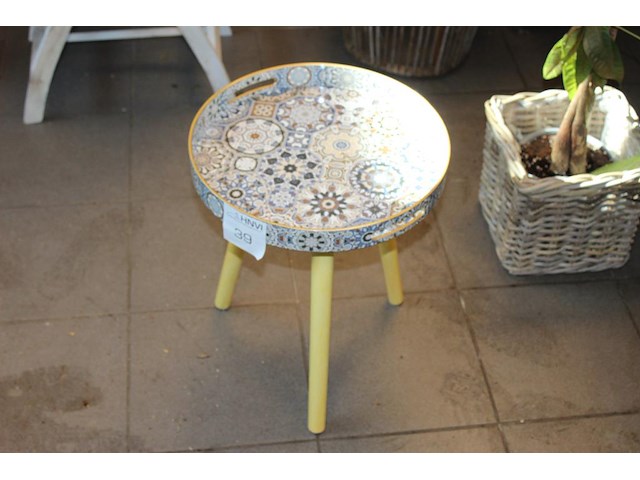 Decoratief bijzettafeltje doorsnede 38 cm. - afbeelding 1 van  2