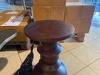 Decoratief krukje, walnoot - afbeelding 2 van  3