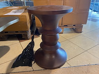 Decoratief krukje, walnoot - afbeelding 3 van  3