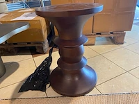 Decoratief krukje, walnoot - afbeelding 3 van  4