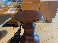 Decoratief krukje, walnoot - afbeelding 2 van  4