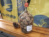Decoratieve fles met kroten. hoogte 50 cm. - afbeelding 1 van  2