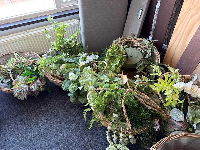 Decoratieve kunst planten in mand (8x) - afbeelding 3 van  4