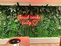 Decoratieve kunstplantenwand met neon - afbeelding 2 van  3