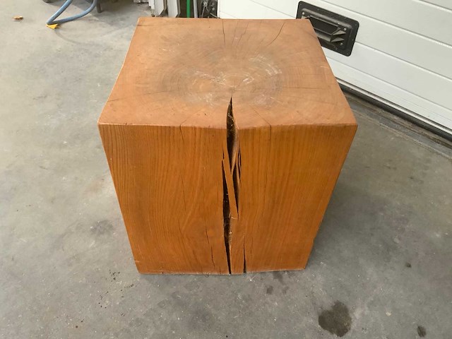 Decoratieve masief houten kubus - afbeelding 2 van  3
