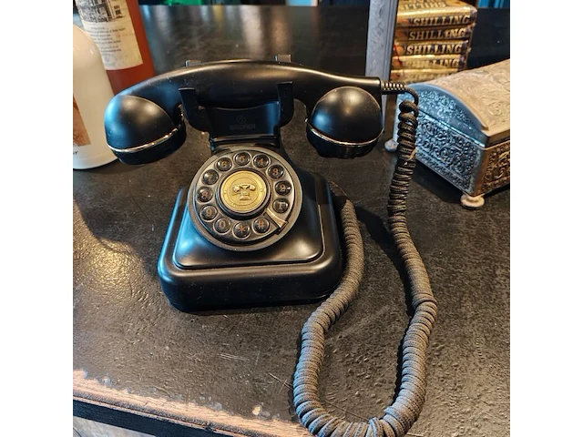 Decoratieve telefoon, zwart - afbeelding 1 van  3