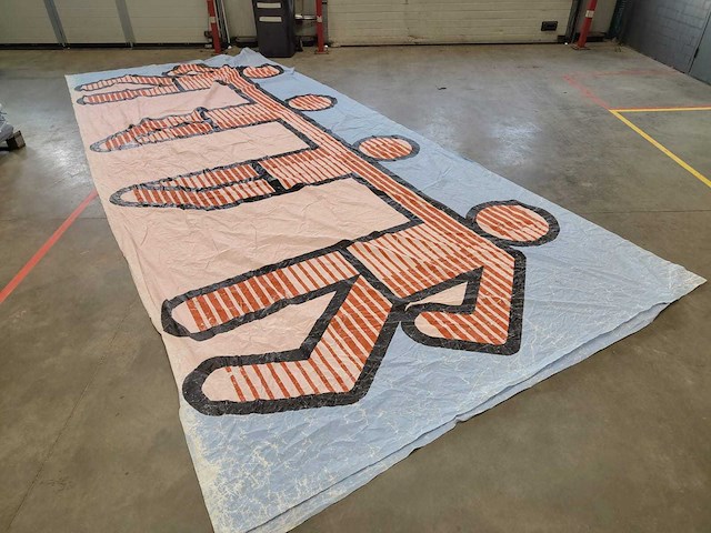 Decordoek: dansende mannen - afbeelding 1 van  3