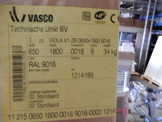 Decorradiator, vasco, viola v1-zb, wit, 1800x650 - afbeelding 2 van  2