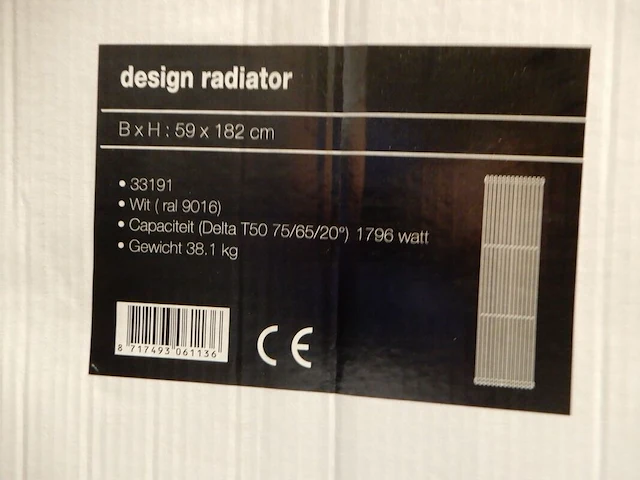 Decorradiator, wit, 1820x590 - afbeelding 5 van  5