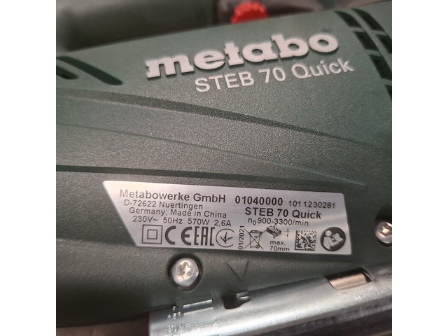 Decoupeerzaag metabo, steb 70 quick, bouwjaar 2021 - afbeelding 5 van  6