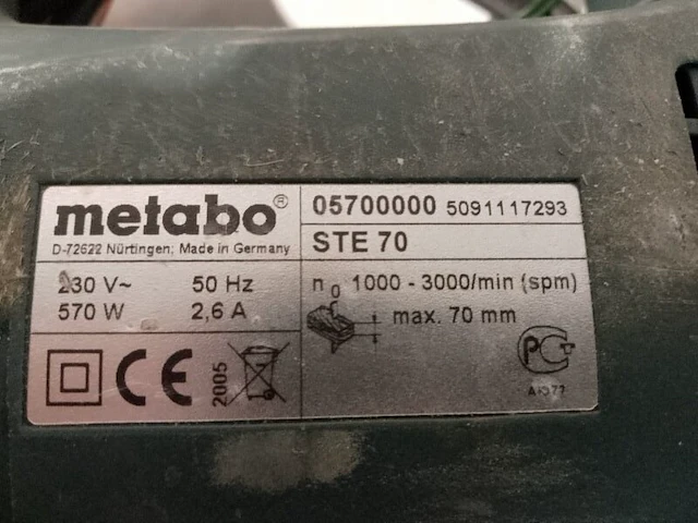 Decoupeerzaagmachine 230v, metabo, ste 70, 2005 - afbeelding 5 van  5