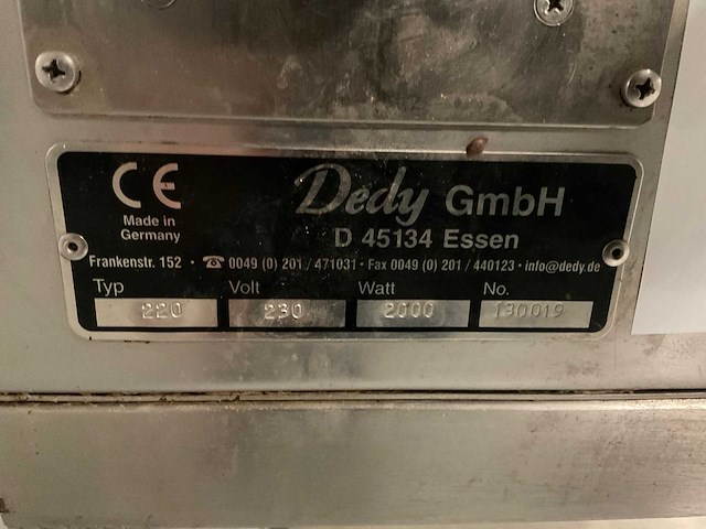 Dedy 220 chocolade overtrekmachine, rvs - afbeelding 6 van  7