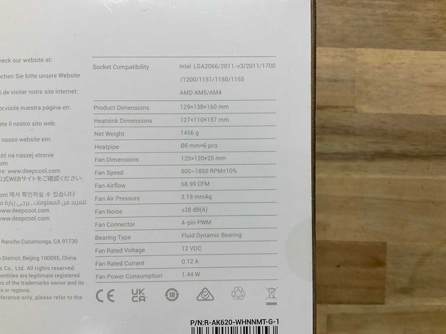 Deepcool ak620 wh cpu cooler - afbeelding 2 van  2