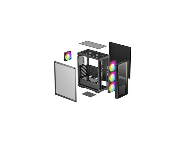 Deepcool matrexx55 v4 c midi tower zwart - afbeelding 2 van  4