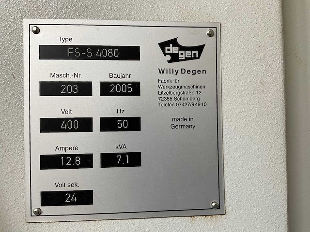 Degen - 2005 - fs-s 4080 - vlakslijpmachine - afbeelding 4 van  20