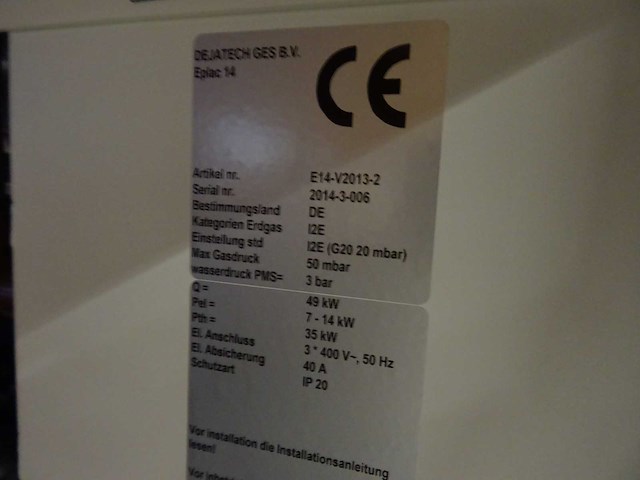 Dejatech - e14-v2013-2 - industriële gasketel (2x) - afbeelding 9 van  9