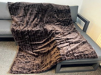 Deken bont sabel bruin 150x200 cm (2x) - afbeelding 2 van  2