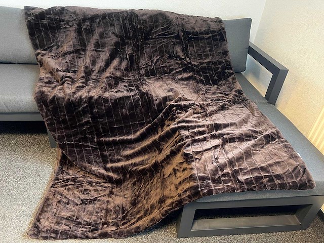 Deken bont sabel bruin 150x200 cm (2x) - afbeelding 2 van  2