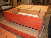 Dekenkist v.v. klep en lade - 56x125x55cm