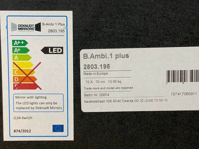 Deknudt - b-ambi 1 plus - spiegel 70 cm - afbeelding 2 van  4